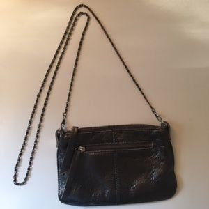 Dissona Italy metallic leather crossbody purse